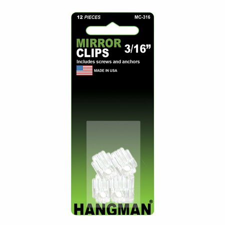 Hangman Products MIRROR CLIP W/ANCR 3/16"" MC-316